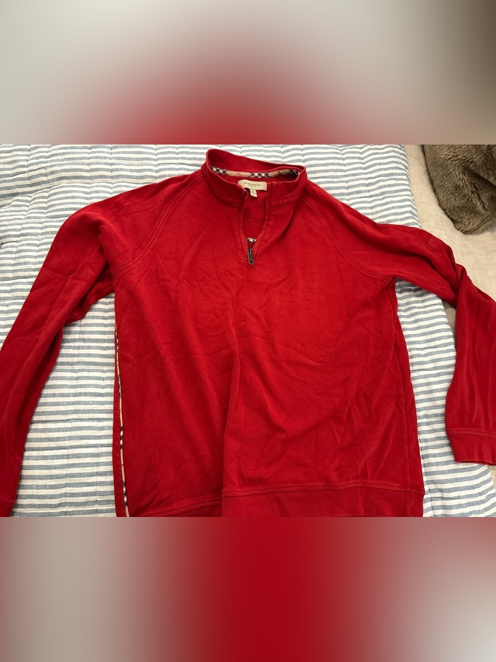 Burberry Red Half-Zip L